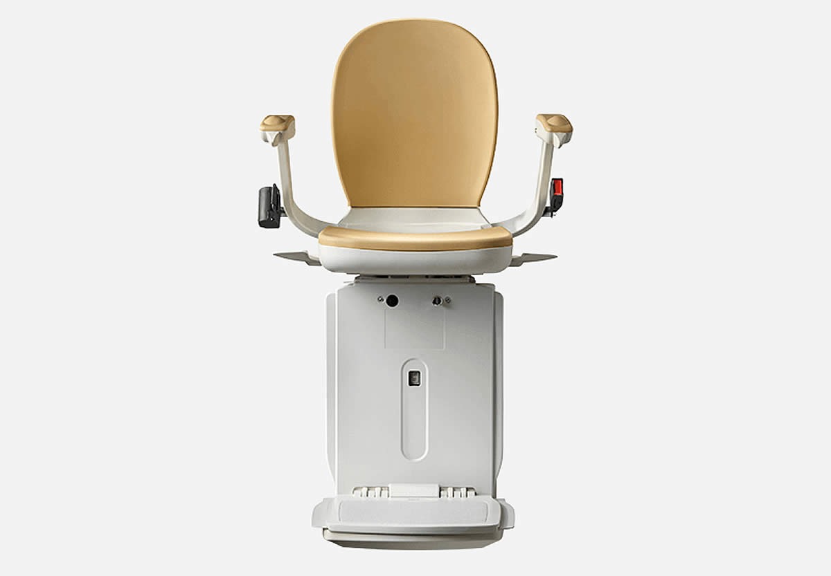Curved stairlift rail in a London home